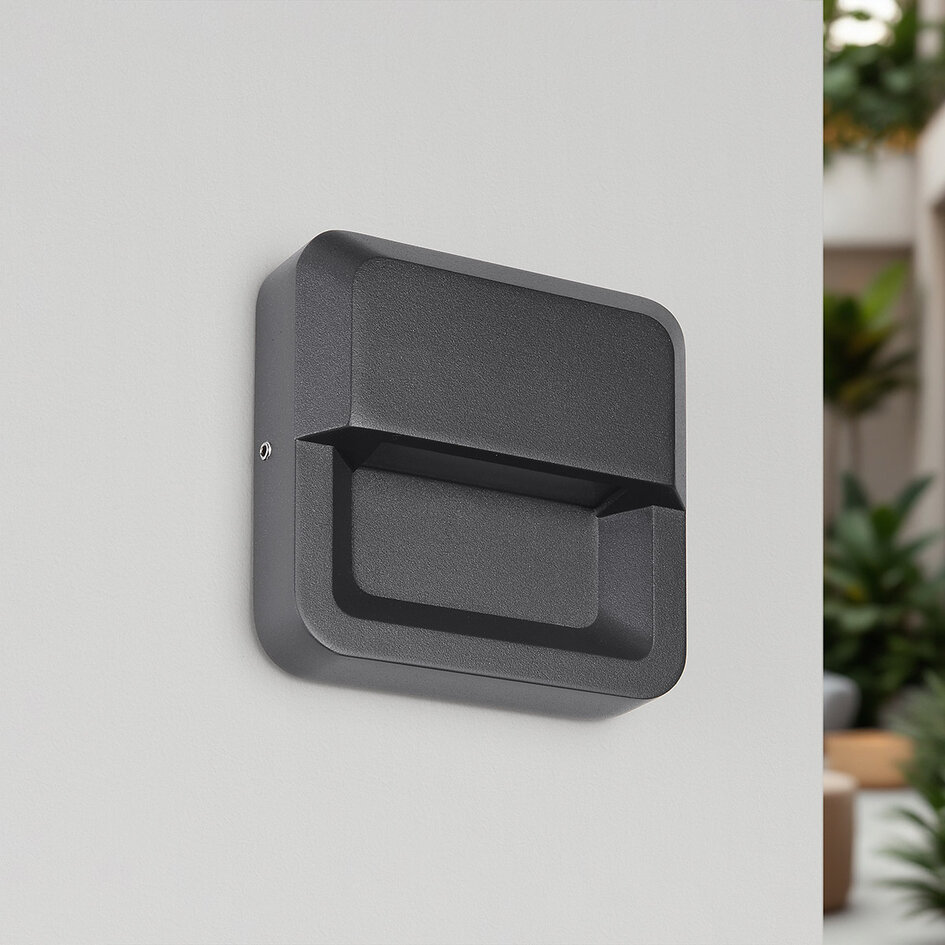Minimalistisk LED-væglampe, udendørs - Nico - antracit