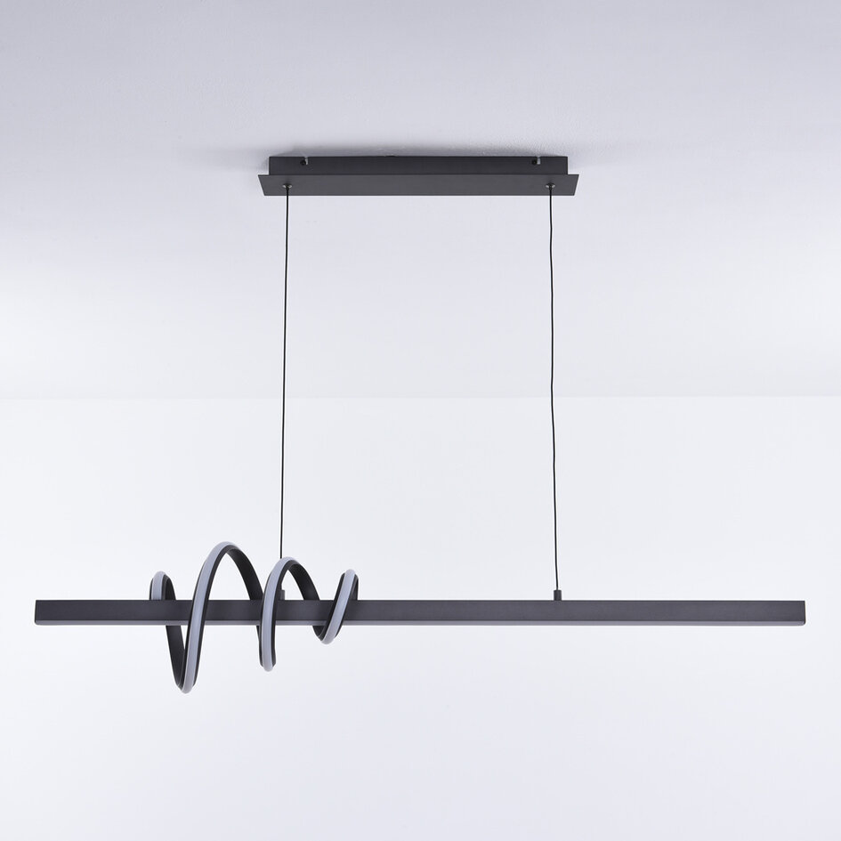 Moderne snoet LED-pendel, 3-trins dæmpbar - Merle - mørkegrå