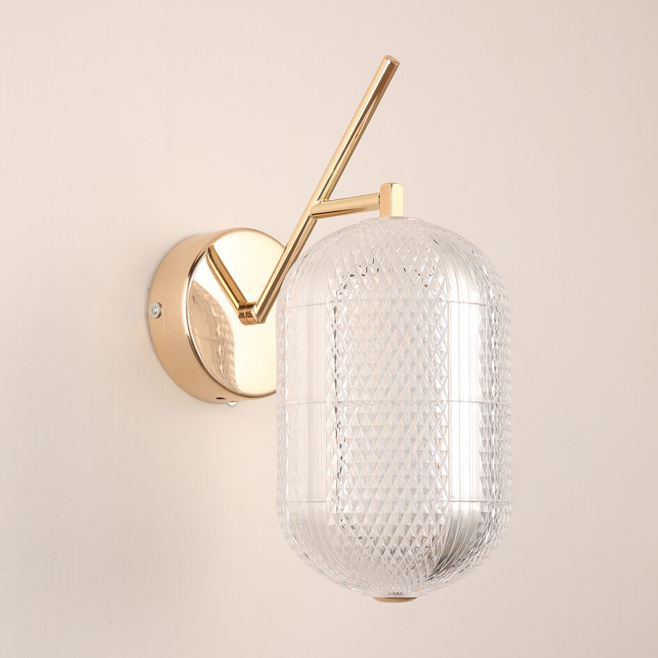 LED-væglampe - Aethra - transparent/guld