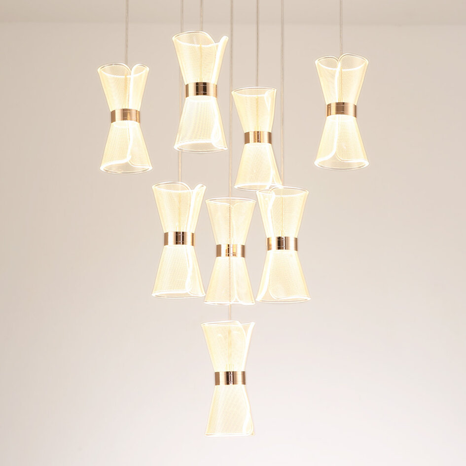 Dæmpbar LED-pendel inkl. fjernbetjening - Aegea - transparent/guld