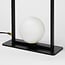 Bordlampe Duas, 2 lyskilder - sort med mælkehvidt glas