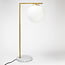Bordlampe Jeana med mælkehvidt glas - marmorlook