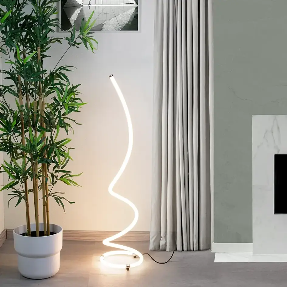 Spiralformet gulvlampe - LED-rørlampe - Viver