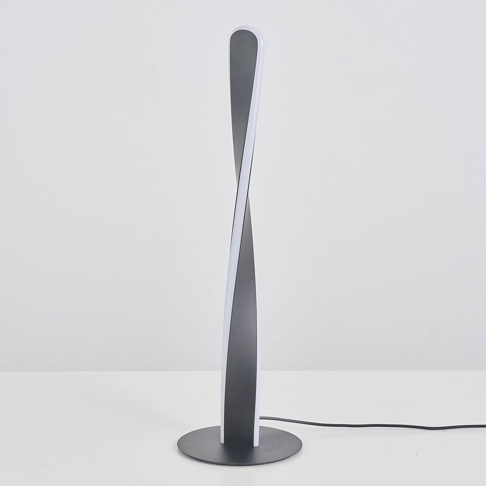 Moderne bordlampe med snoet form - Rizar - sort