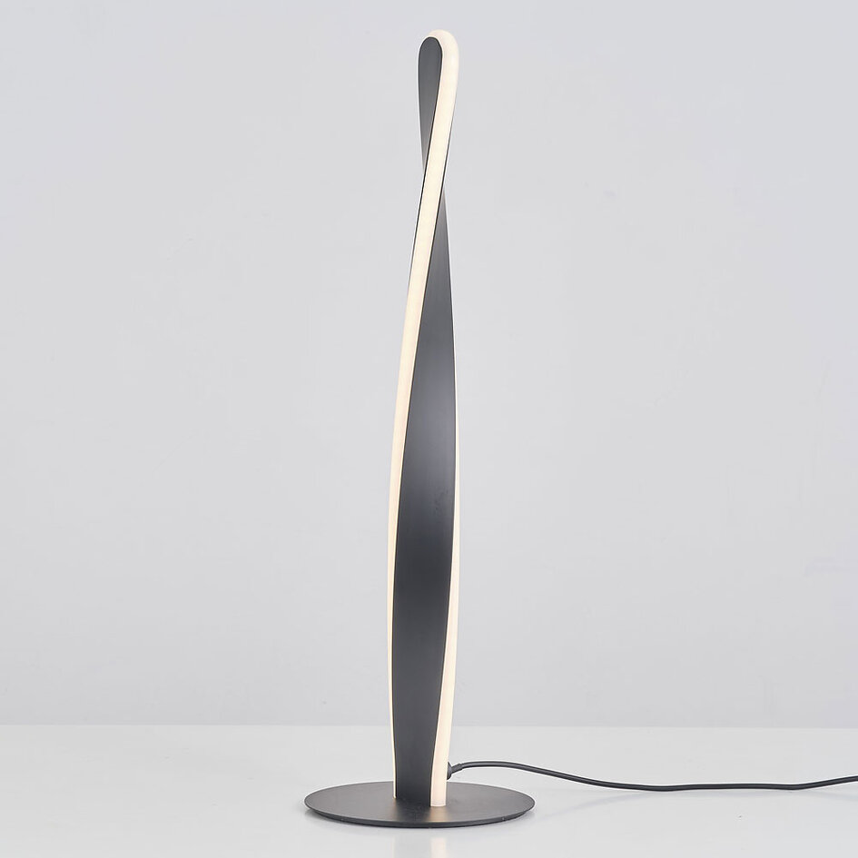 Moderne bordlampe med snoet form - Rizar - sort
