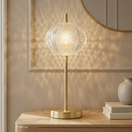 Bordlampe Solv med dæmpbar integreret LED - guld