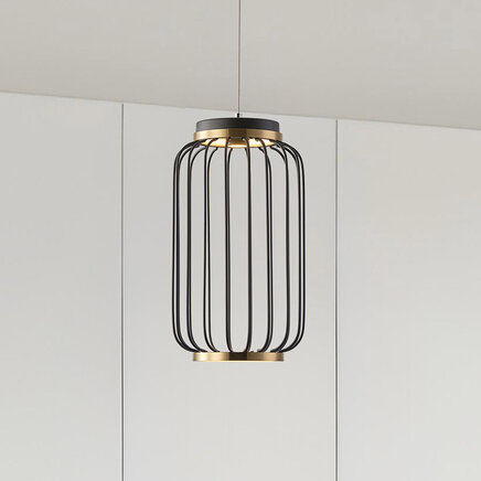 Pendel Puri med integreret LED - sort og guld