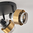 Retro loftslampe med 3 lampespots i messinglook med smokey glas - Emas