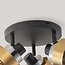 Retro loftslampe med 3 lampespots i messinglook med smokey glas - Emas