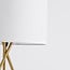 Bordlampe Susan - gylden trebenet fod med stofskærm