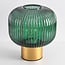 Bordlampe Inaya - guld med rillet grønt glas