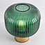 Bordlampe Inaya - guld med rillet grønt glas