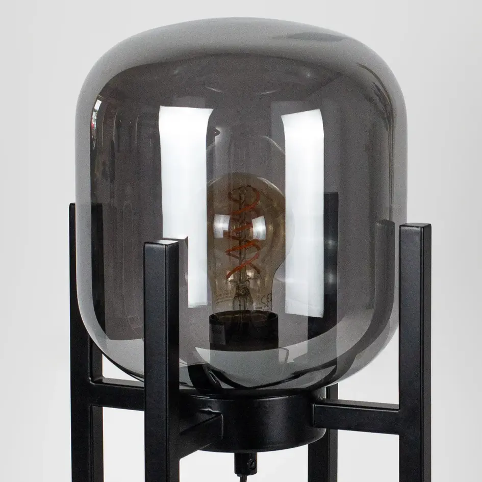 Bordlampe med glaskuppel i smoked spejlglas - Duuk