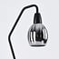 Bordlampe Dewi - sort med kobber og røgfarvet glas