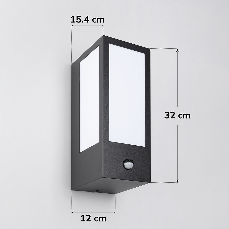 Udendørs sensorlampe, E27 - Lyon - sort