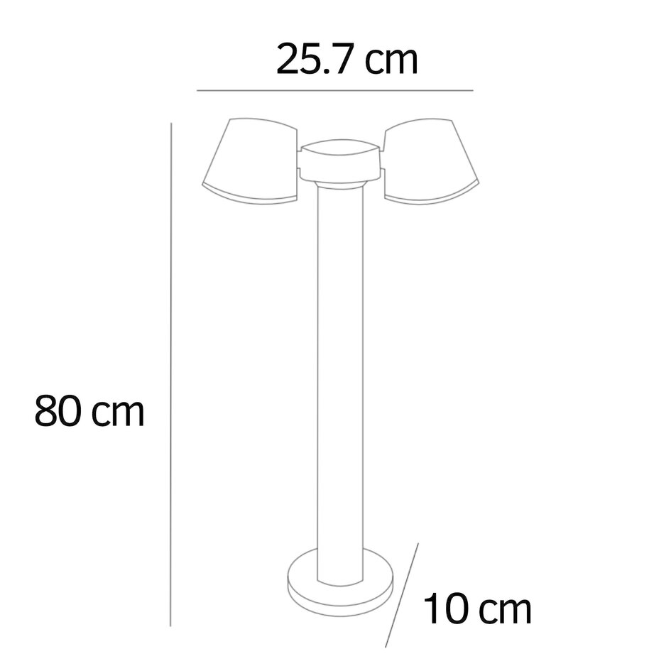Udendørs bedlampe med 2 justérbare lyspunkter - Penny - sort