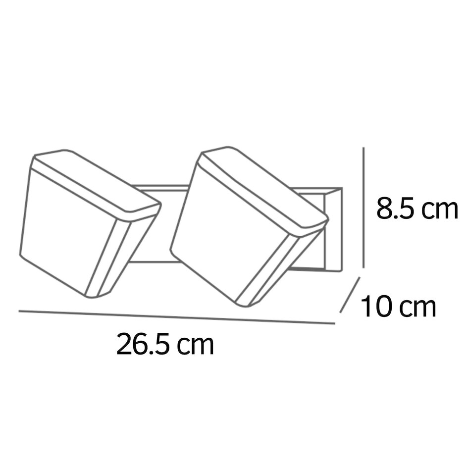 Udendørs væglampe med 2 justérbare lyspunkter - Freddy - sort
