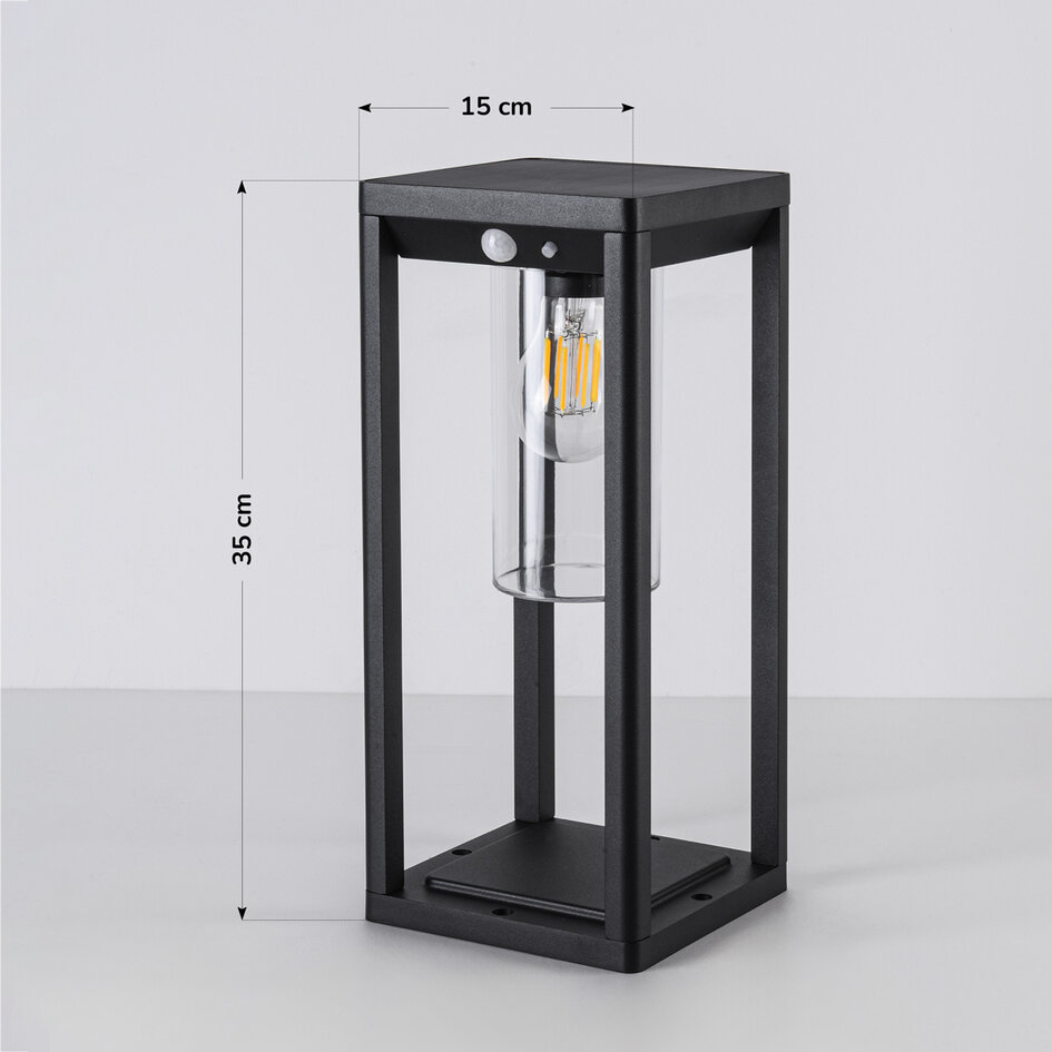 Moderne solcellelampe med sensor, 35 cm - Illumina - sort