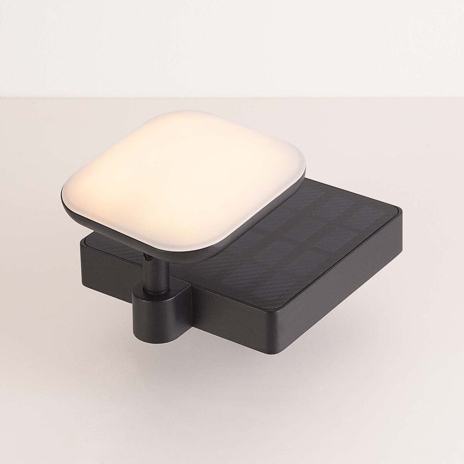 Projektorlampe med solceller + jordspyd - Helena - sort