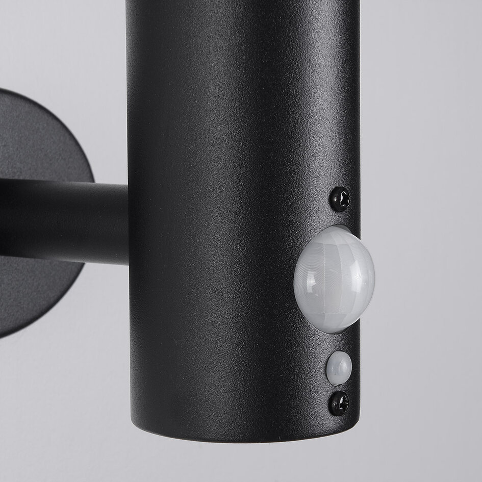 Moderne væghængt solcellelampe med sensor - Dimmy - sort