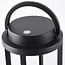 Genopladelig sort bordlampe Gleamy med integreret LED