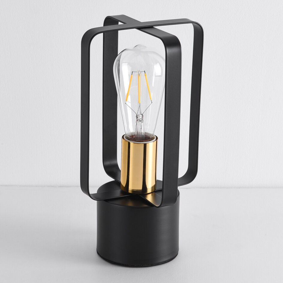 Dekorativ bordlampe med sort metalramme - Toscane