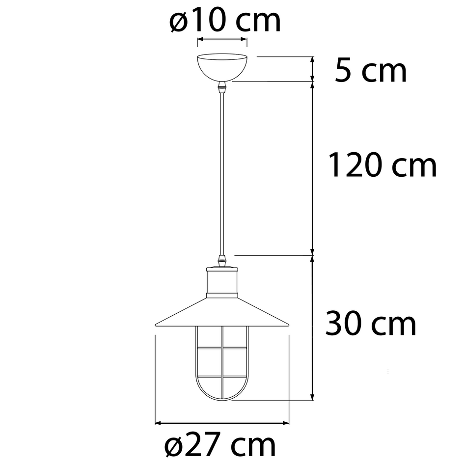 Industriel loftlampe i sort stål - Kiev