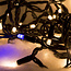 Linkbar julelyskæde | Varmhvidt lys med blå glimt | Fra 10 meter med 100 LED-lys | Sort gummi