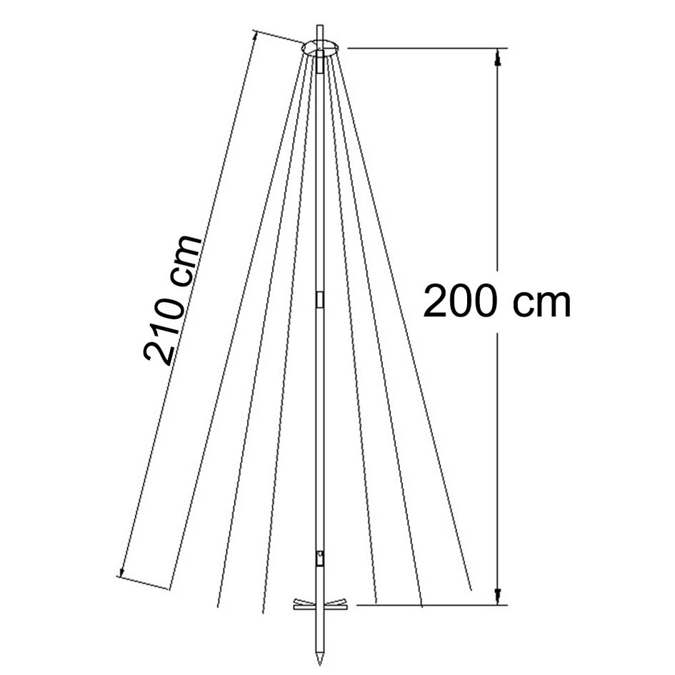 Udendørs LED-juletræ - 2 meter, inkl. fjernbetjening