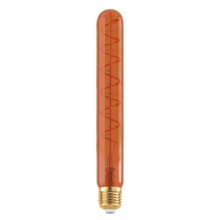 Dæmpbar E27 LED-rørpære, kobberfarvet med spiral, 30 cm