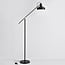 Gulvlampe Tom - sort med bronzedetaljer og justerbar arm