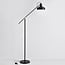 Gulvlampe Tom - sort med bronzedetaljer og justerbar arm