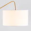Design gulvlampe Monica med marmorfod og guldfarvede detaljer