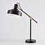 Bordlampe Phoebe - kaffebrun med bronzedetaljer og justerbar arm