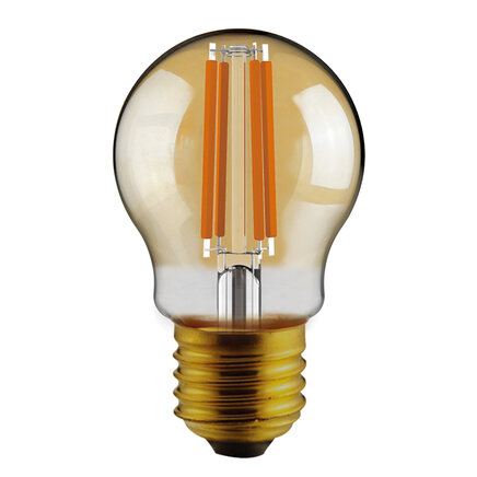 E27 LED-pære, filament med amber glas - 2,5 watt / 2200K / Ø45 / 3-trins dæmpbar