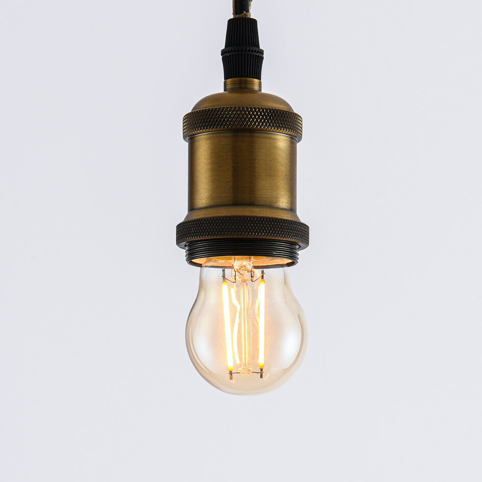 E27 LED-pære, filament med amber glas - 2,5 el. 4,5 watt / 2000K / Ø45 / dæmpbar