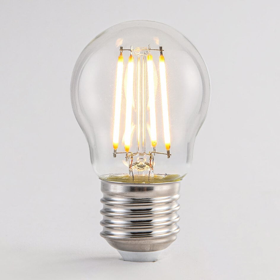 E27 LED-pære, filament med klart glas - 2,5 el. 4,5 watt / 2700K / Ø45 / dæmpbar