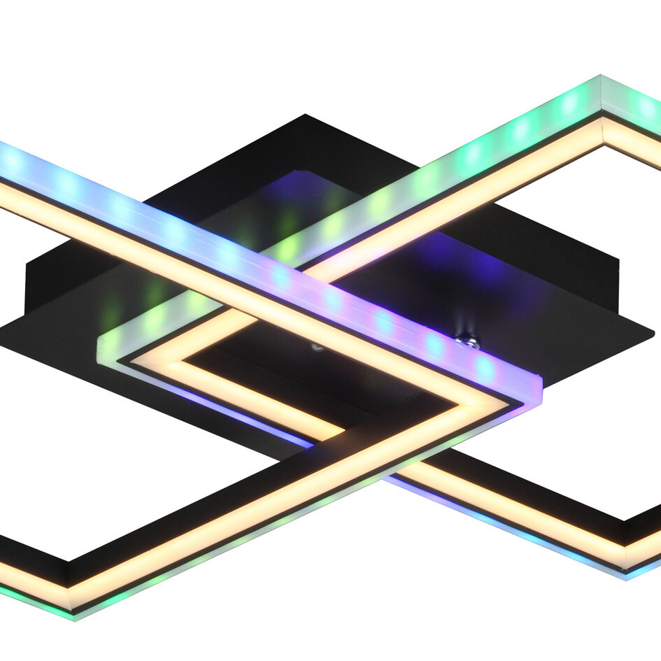 Loftlampe med farveskiftende LED-lys/RGBW, fjernbetjening og hukommelsesfunktion - Mare