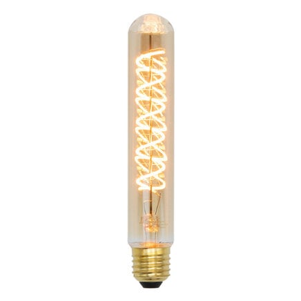 E27 dæmpbar LED-rørpære i amber med spiralfilament, 4W (1800K)