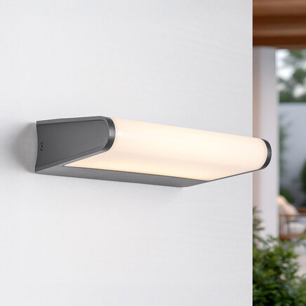 Udendørs væglampe med lyspanel - Joey - sort