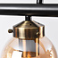 Design pendel Guadeloupe, 6 lyskilder - sort og amber glas