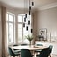 Design pendel Hialeah, 9 lyskilder - mat sort og sandguld