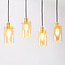 Elegant pendellampe med 4 lyspunkter - Tuscon - sort/gyldent glas