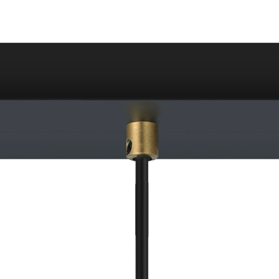 Stilfuld pendellampe med 5 lyspunkter - Seattle - sort/gyldent glas