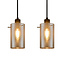 Trendy pendellampe med 5 lyspunkter - Texas - sort/smokey glas