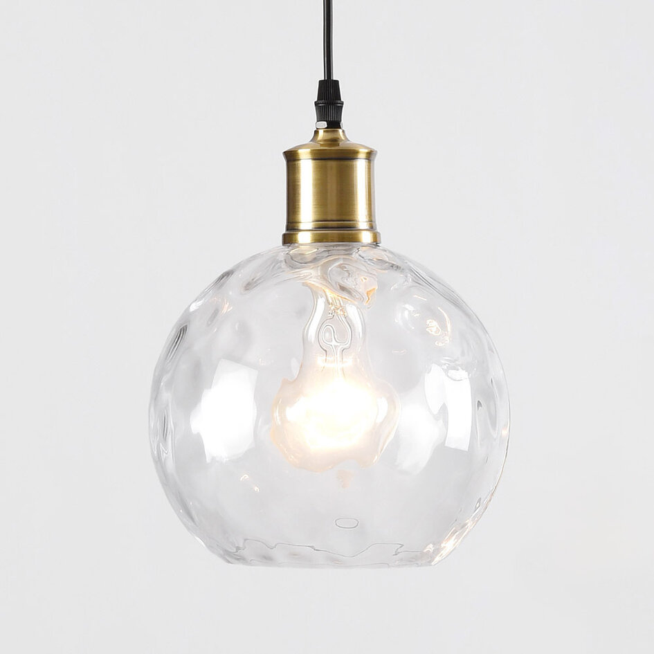 Klyngependel med transparent glas og bulet effekt - Verona