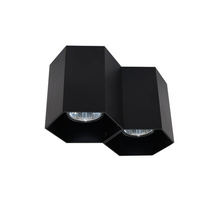 Design 2-lys sort spotlampe til påbygning - Ira