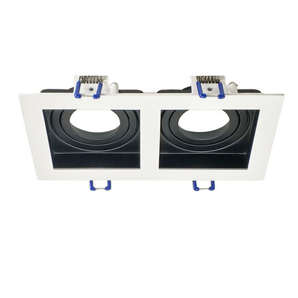 Moderne, vippbar indbygget spotlampe med 2 -lys, sort med hvid - Eli