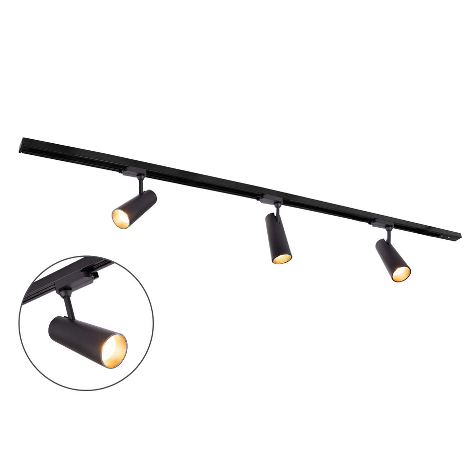 1-faset lysskinne - 1,5 meter med Juliette spots - loftsskinne