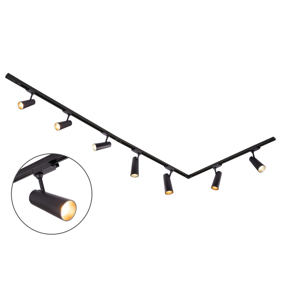 1-faset lysskinne - 3 meter med Jazz spots - spotskinne